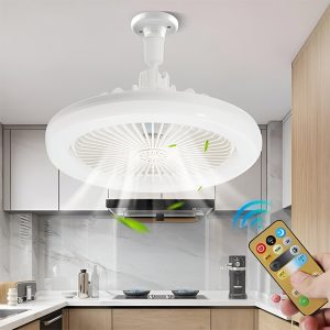 Įsukamas lubų ventiliatorius su LED lempute ir nuotolinio valdymo pultu | FANGLO