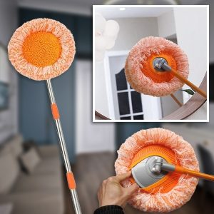 360° besisukantis mikropluošto mopas - 73-115 cm, sausam ir šlapiam valymui | CORALMOP