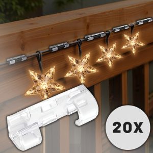 20x lipnių spaustukų šviestuvams tvirtinti | CORDCLIP