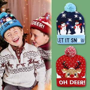 Kalėdų LED šviesos megzta kepurė | XBEANIE