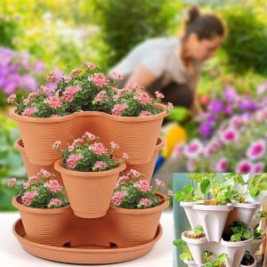 Vertikaliai sudedami augalų vazonai (3 vnt. rinkinys) | PLANTUP