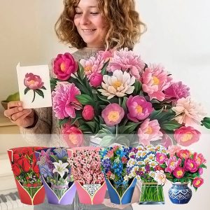 3D tvari puokštė su sveikinimo atviruku | PETALORA