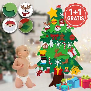 Veltinio kalėdinė eglutė su papuošimais | FELTPINETREE