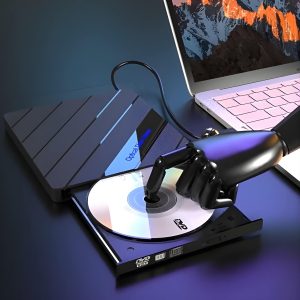 Išorinis DVD diskų įrenginys + 4 prievadų USB šakotuvas su SD kortelių skaitytuvu ir USB-C prievadu | LAPDISC