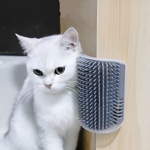 Kampinis kačių savipriežiūros šepetys – tvirtinimas klijais arba varžtais | CATGROOM