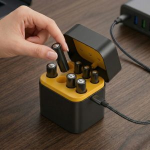 Kompaktiška akumuliatorių įkrovimo dėžutė | ENERVIR