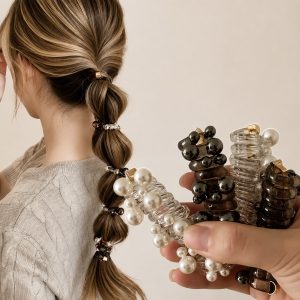 Nesugadinantys spiralės formos plaukų gumelės (6 vnt./rinkinys) | PEARLTIC