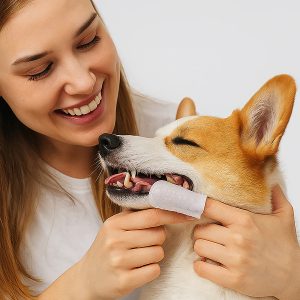 Dantų valymo servetėlės pirštui (50 vnt./rinkinys) | PETTOUCH